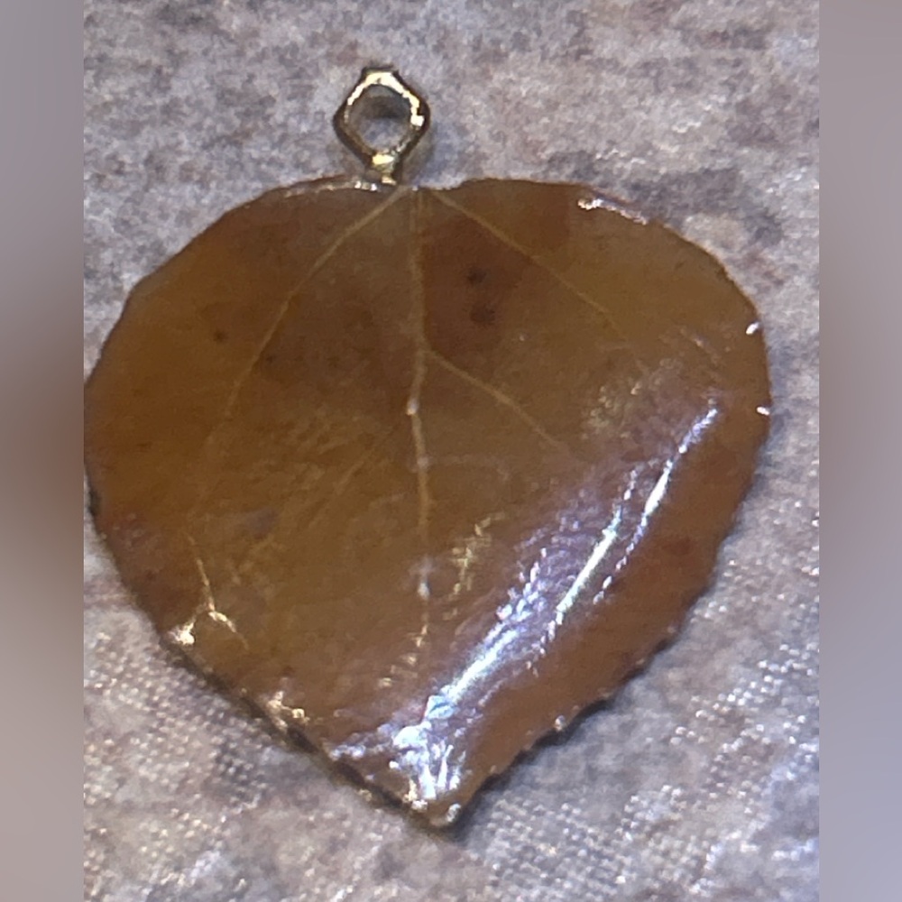 Real Resin Pressed Leaf Pendant for Necklace from 1990’s to early 2000’s